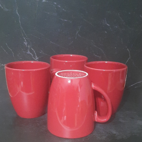 Corelle Other - 4 Pc Corelle Coordinates Bold Red Mug Set